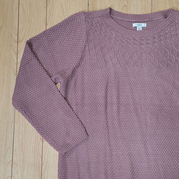croft & BARROW DUSTY PINK LIGHTWEIGHT CREW NECK SWEATER, SIZE XXL - Picture 2 of 7